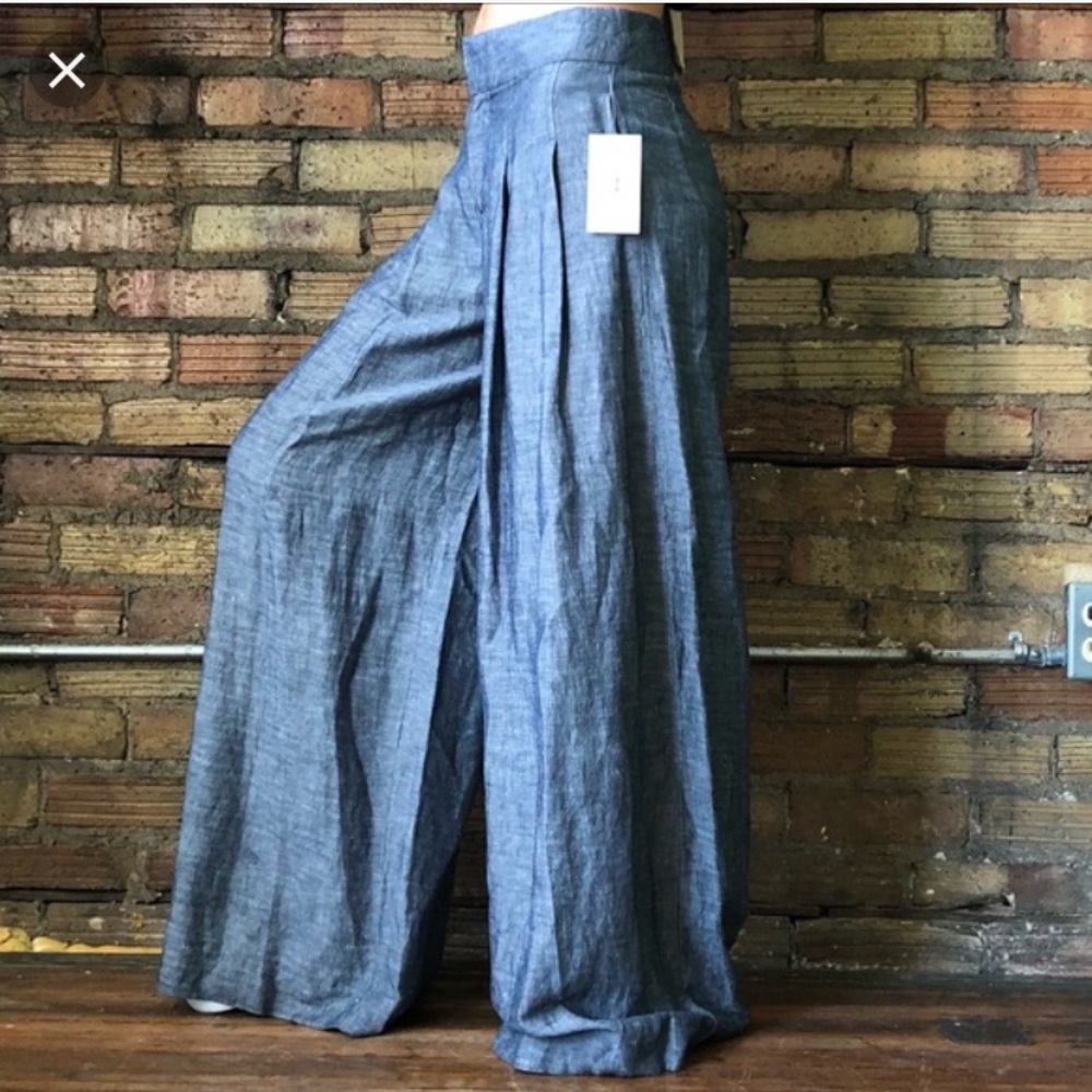 Haltson Wide Leg Chambray Pant